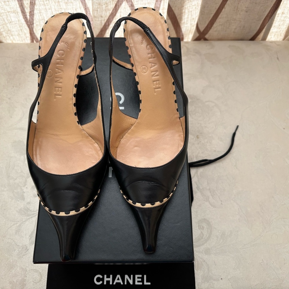 🆕 Chanel cc stitching Slingback, in Box - Picture 5 of 9